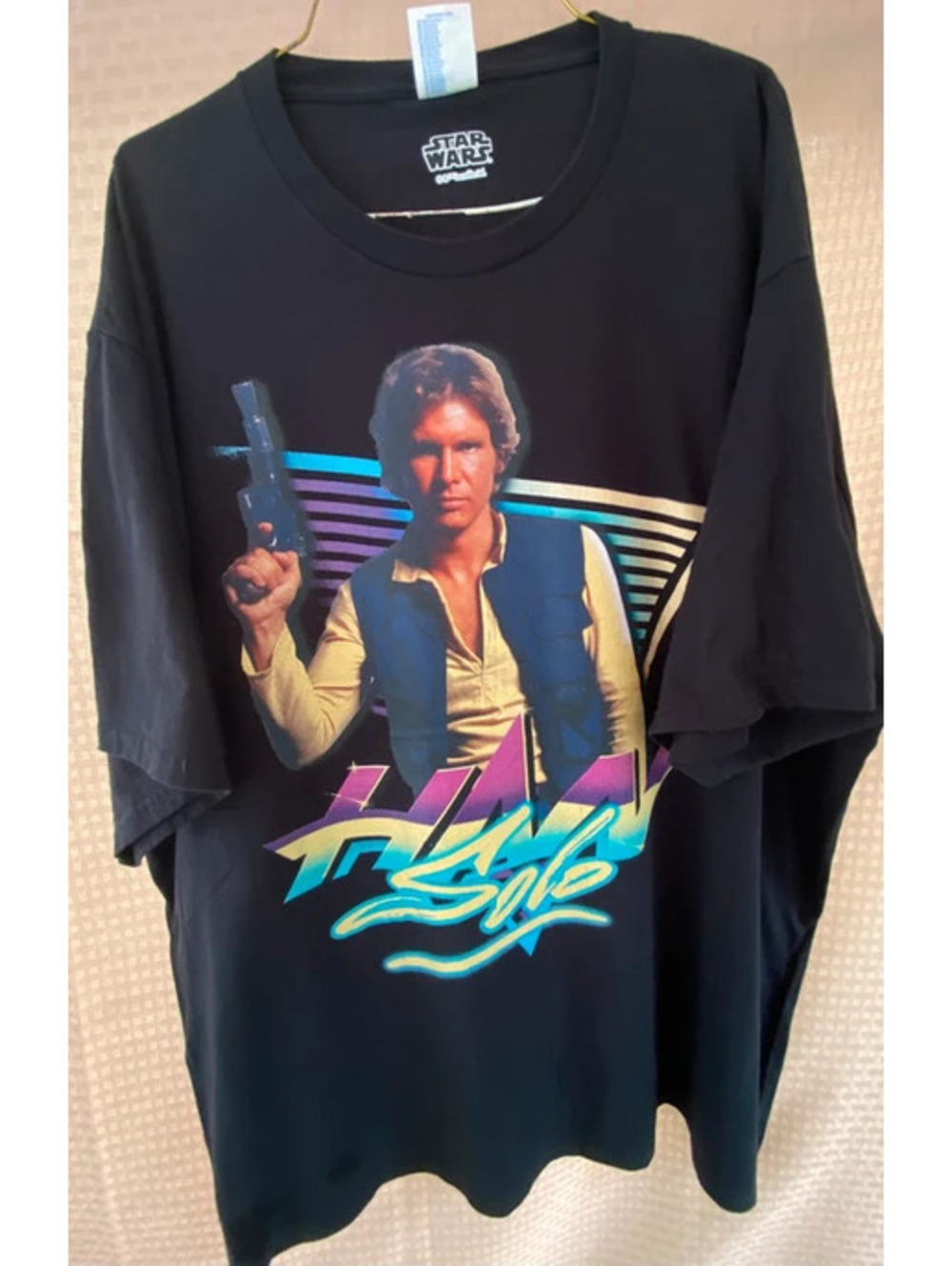 Port & Company Vintage Star Wars Han Solo Sz 2XL Men's Harrison Ford Shirt Black